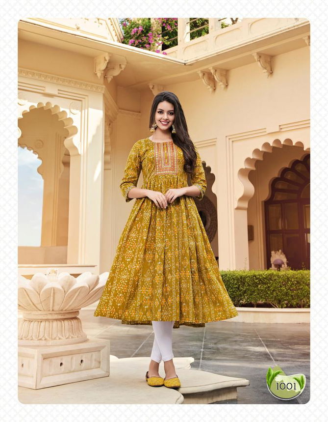 Gulabi Girl Vol 1 Diya Trends Wholesale Cotton Anarkali Kurtis Catalog